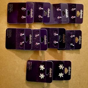 Lot of Christmas Claires sterling silver earrings